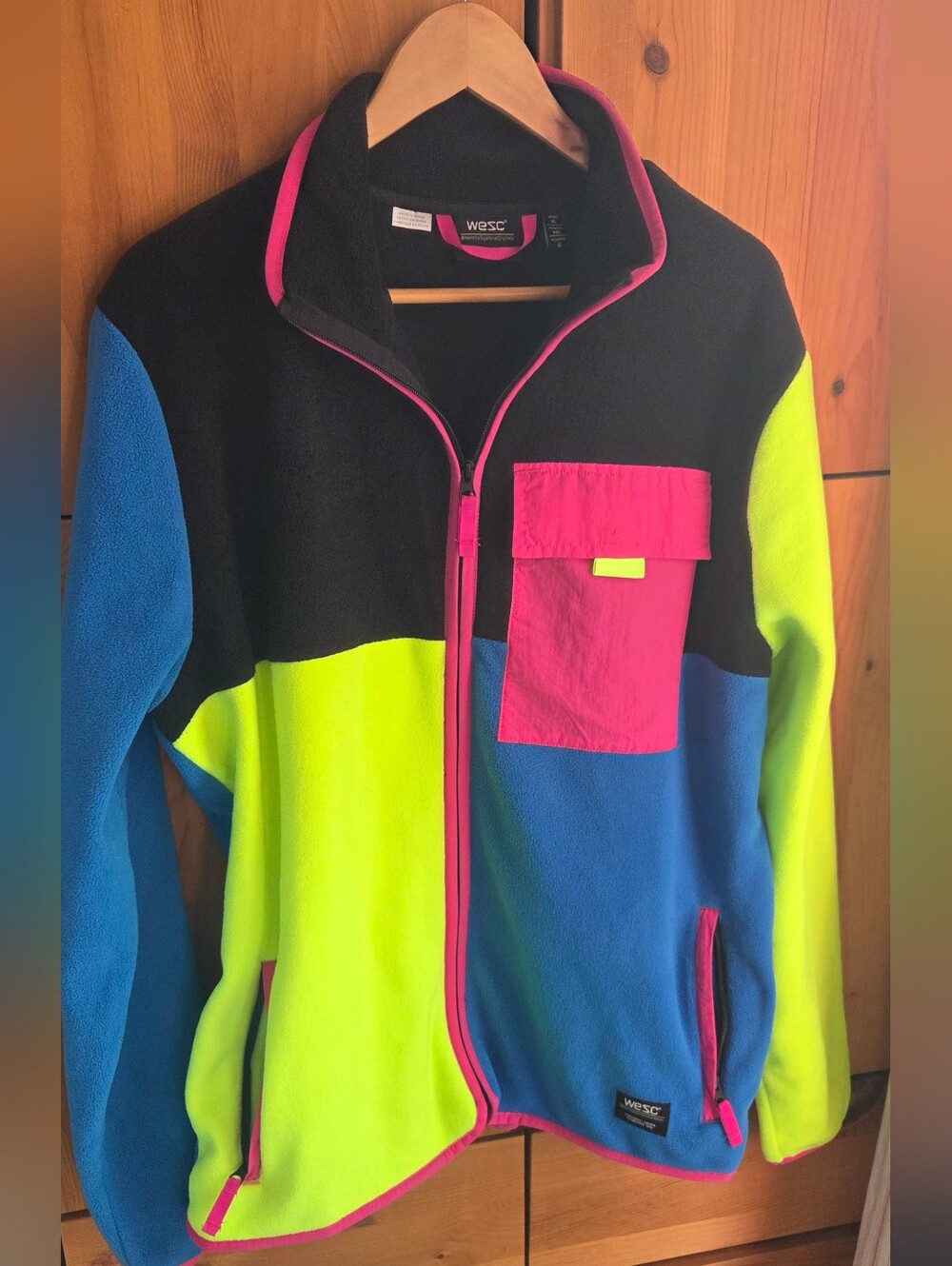 WESC Unisex Moritz Colorblock Fleece Jacket Size  XL